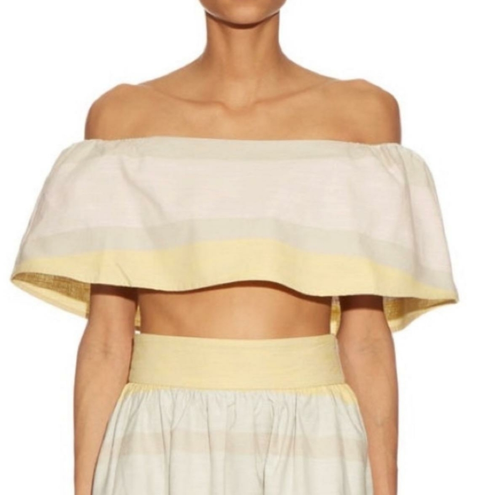 Mara Hoffman Cotton Off The Shoulder Crop Top